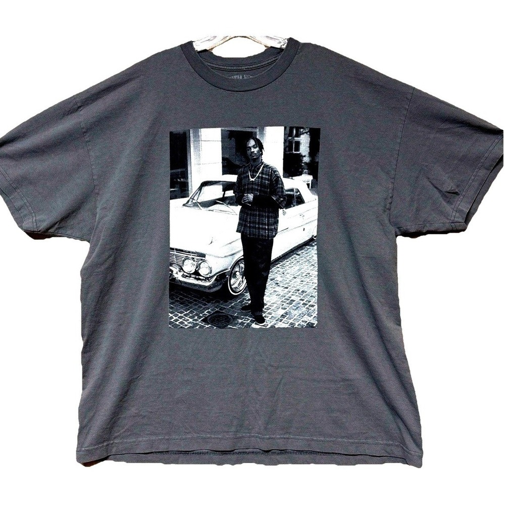 Death Row Records Snoop Dogg Graphic T-Shirt Grey Rap Tee Mens L Rap Tee Band